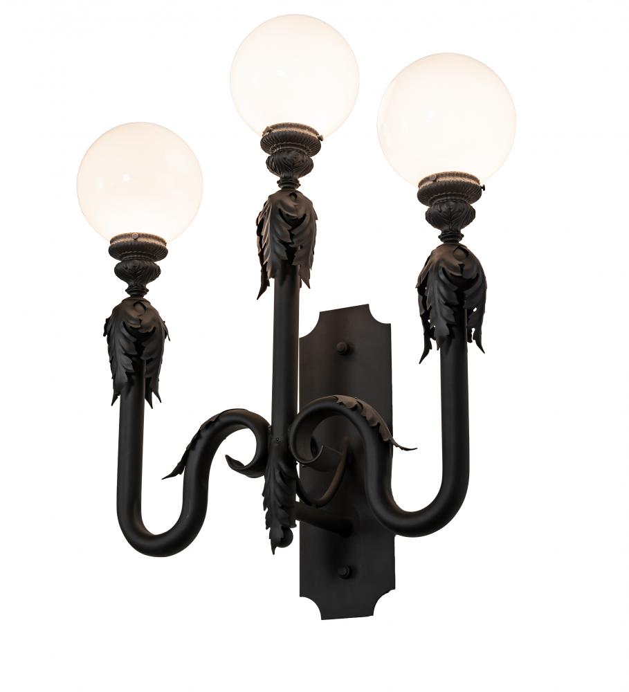 30" Wide Strasbourg 3 Light Wall Sconce