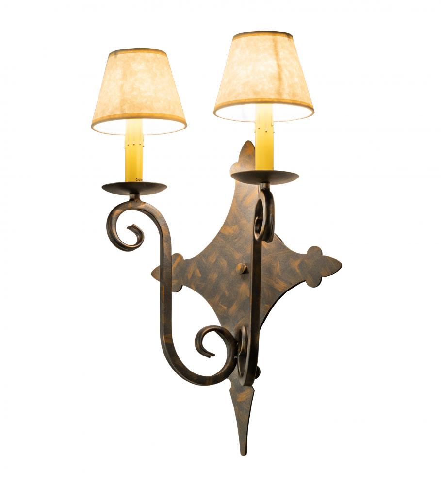 14" Wide Angelique 2 Light Wall Sconce