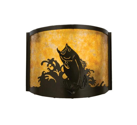 12" Wide Leaping Bass Wall Sconce