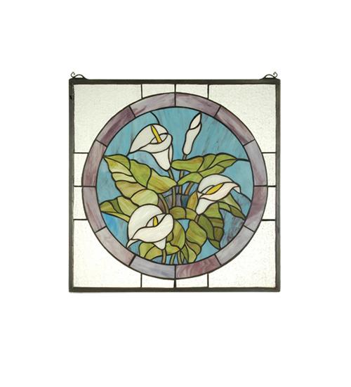 20"W X 20"H Calla Lily Stained Glass Window