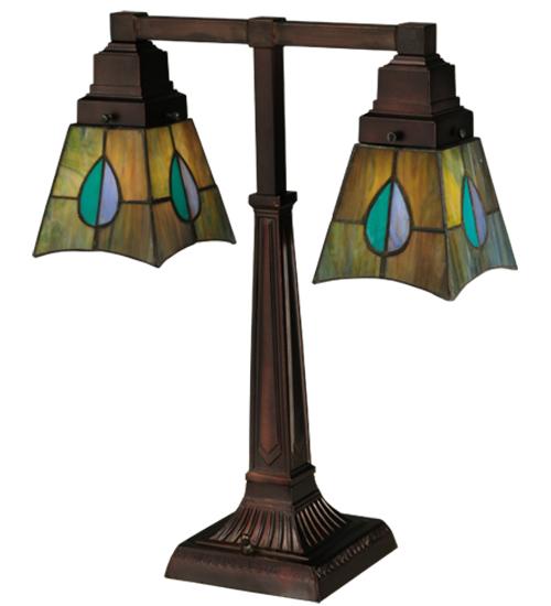 19.5"H Mackintosh Leaf 2 Light Desk Lamp