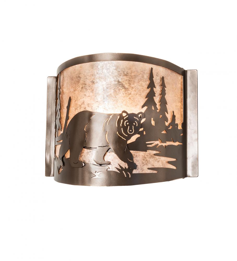 12" Wide Bear at Lake Right Wall Sconce