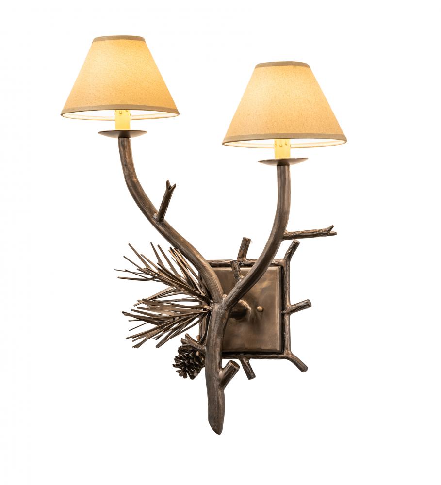 18" Wide Lone Pine 2 Light Wall Sconce