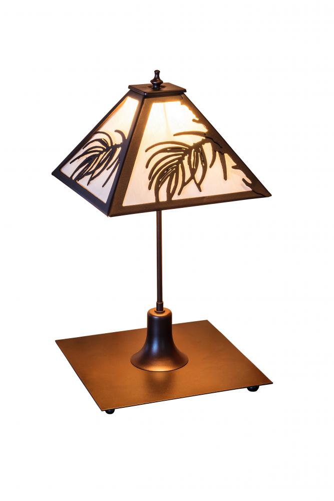 17" Wide Pine Needle Table Lamp
