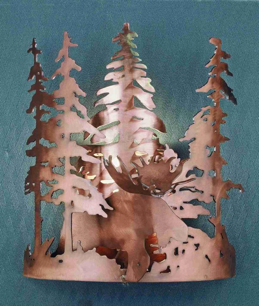 11"W Moose Through the Trees Wall Sconce