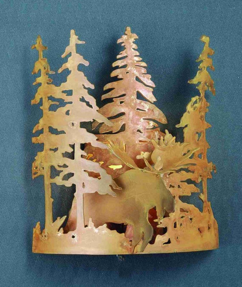 11"W Moose Through the Trees Wall Sconce
