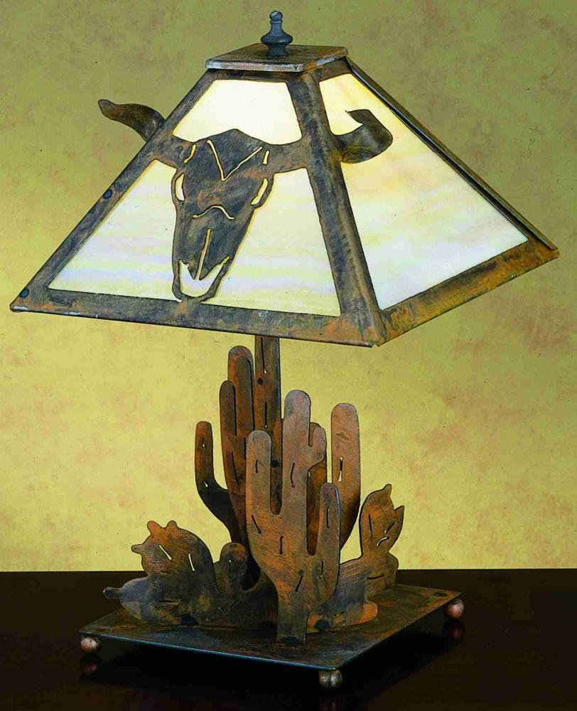 21"H Steer Skull Table Lamp