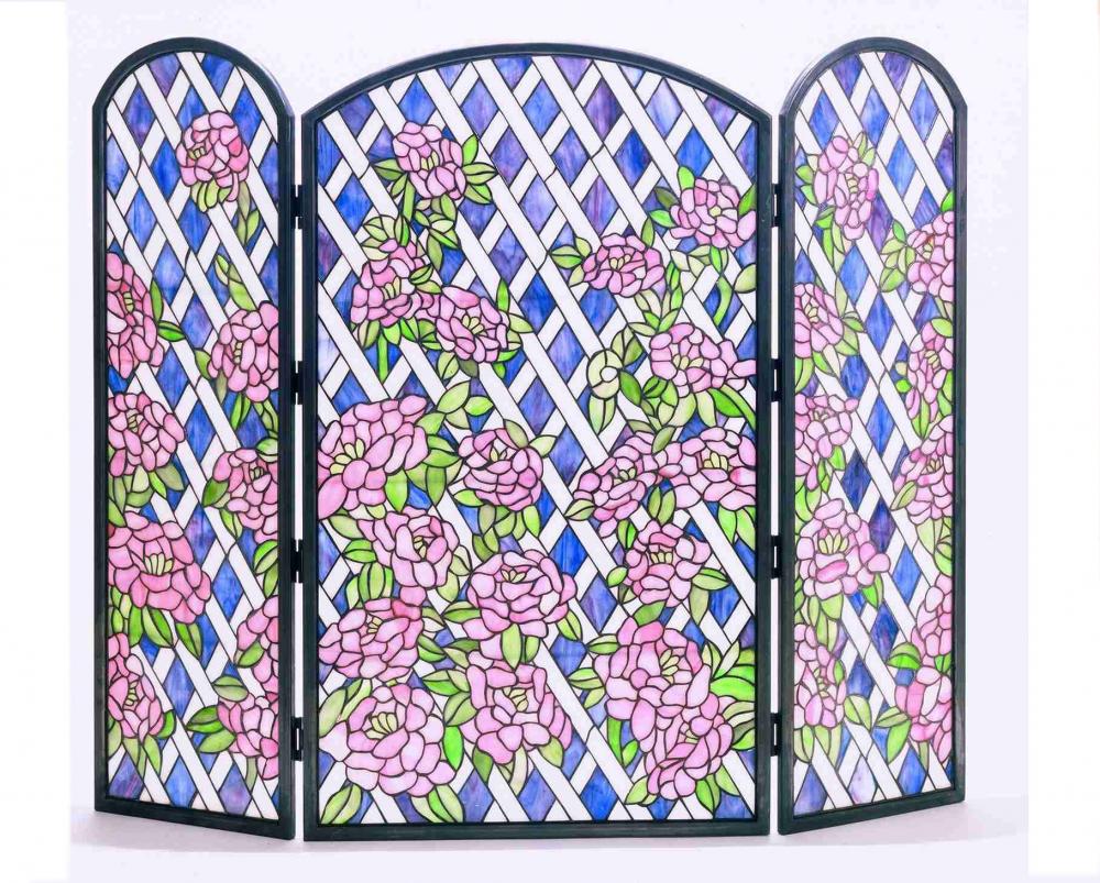 40"W X 34"H Rose Trellis Fireplace Screen