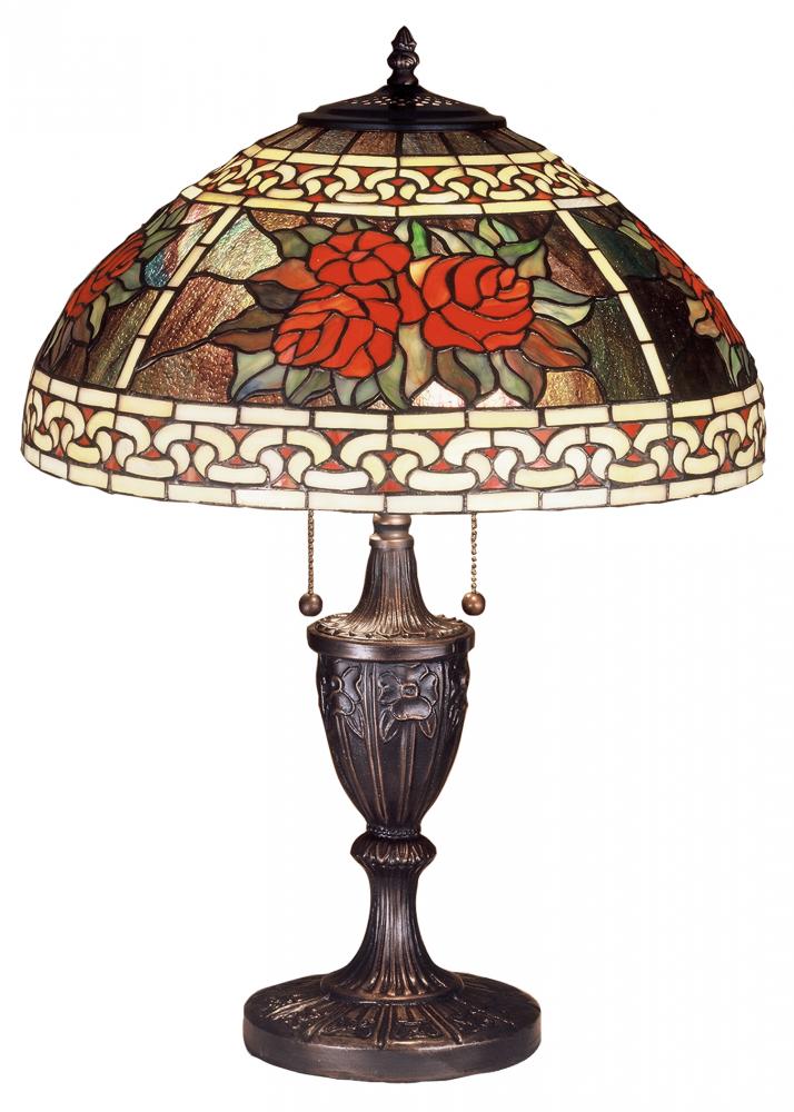 25" High Roses & Scrolls Table Lamp