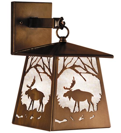 7.5"W Moose at Dawn Hanging Wall Sconce