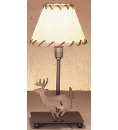 13"H Lone Deer Faux Leather Accent Lamp