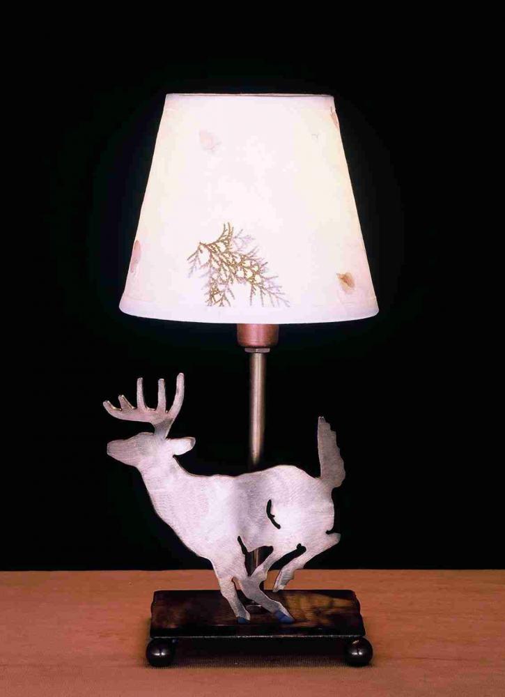 13" High Lone Deer Faux Leather Accent Lamp