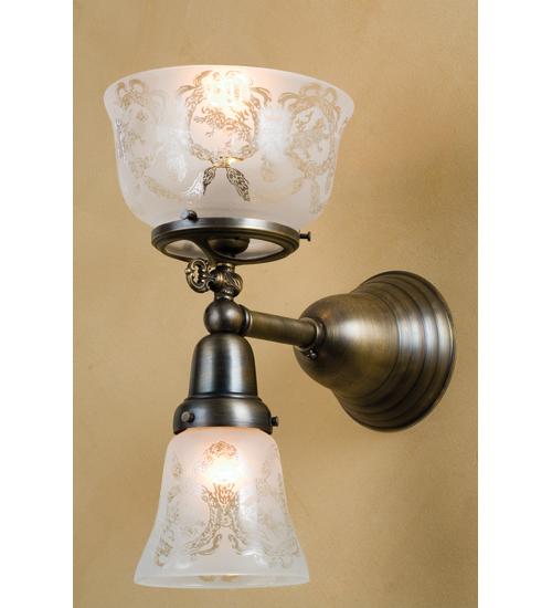 7" Wide Revival Gas & Electric 2 Light Wall Sconce