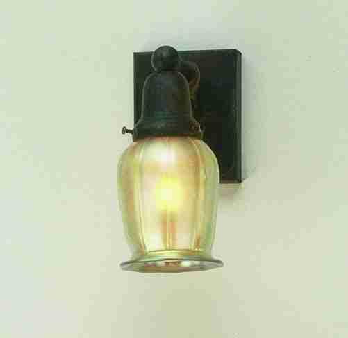 4" Wide Revival Oyster Bay Favrile Wall Sconce
