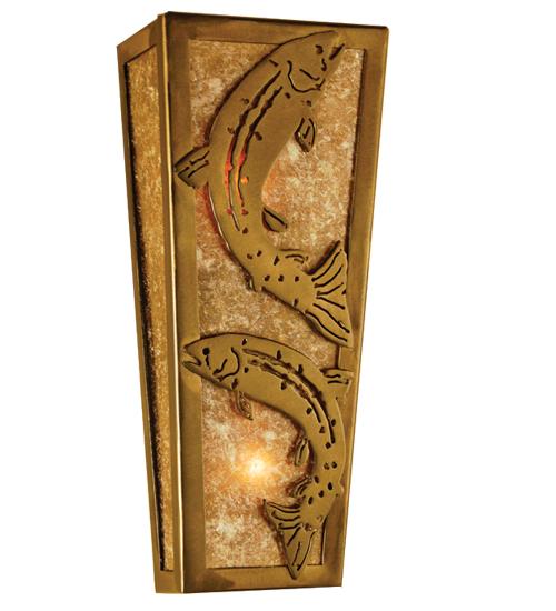 5"W Leaping Trout Wall Sconce