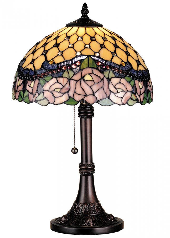 19" High Jeweled Rose Table Lamp