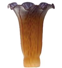 Meyda White 10168 - 3"W x 5"H Amber/Purple Lily Shade