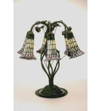Meyda White 102416 - 19" High Stained Glass Pond Lily 6 Light Table Lamp