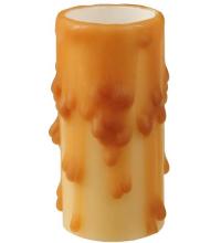 Meyda White 102435 - 1"W X 2"H Beeswax Amber Flat Top Candle Cover