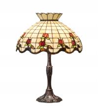 Meyda White 104175 - 26" High Roseborder Table Lamp