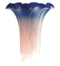 Meyda White 10692 - 4" Wide X 6" High Pink/Blue Pond Lily Shade