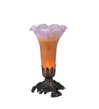 Meyda White 11295 - 8"H Amber/Purple Tiffany Pond Lily Accent Lamp