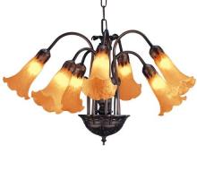 Meyda White 11601 - 20"W Amber Pond Lily 7 LT Chandelier