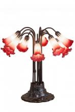 Meyda White 12301 - 22"H Pink/White Pond Lily 10 LT Table Lamp