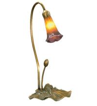Meyda White 12460 - 16" High Amber/Purple Pond Lily Accent Lamp