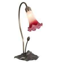 Meyda White 12517 - 16" High Pink/White Tiffany Pond Lily Accent Lamp