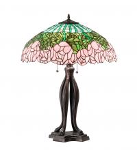 Meyda White 126904 - 30" High Tiffany Cabbage Rose Table Lamp