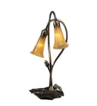 Meyda White 12980 - 16" High Amber Pond Lily 2 LT Accent Lamp