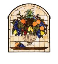 Meyda White 13297 - 25"W X 29"H Fruitbowl Stained Glass Window