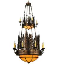 Meyda White 133303 - 40" Wide Walden Pine 14 Light Two Tier Chandelier