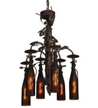 Meyda White 134136 - 20"W Tuscan Vineyard 6 Wine Bottle Chandelier