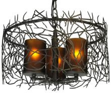 Meyda White 135707 - 14" Wide Twigs 3 Light Pendant