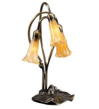 Meyda White 13636 - 16" High Amber Pond Lily 3 Light Accent Lamp