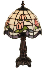 Meyda White 136921 - 12" High Roseborder Mini Lamp