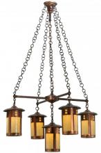 Meyda White 137268 - 36" Wide Fulton Prairie Loft 5 Light Chandelier