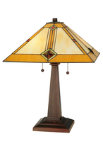 Meyda White 138110 - 22"H Diamond Mission Table Lamp