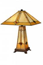 Meyda White 138111 - 23"H Diamond Mission Lighted Base Table Lamp