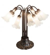 Meyda White 14391 - 22"H White Pond Lily 10 LT Table Lamp