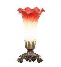 Meyda White 145780 - 8" High Seafoam/Cranberry Victorian Accent Lamp