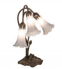 Meyda White 145927 - 16" High Gray Tiffany Pond Lily 3 Light Accent Lamp