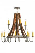 Meyda White 147331 - 44"W Barrel Stave Madera 12 LT Two Tier Chandelier