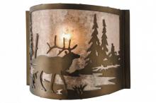 Meyda White 148034 - 12" Wide Elk at Lake Wall Sconce