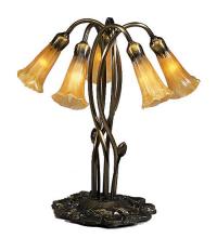 Meyda White 14931 - 17" High Amber Pond Lily 5 LT Accent Lamp
