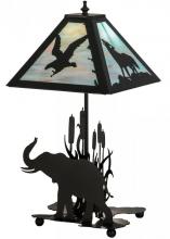 Meyda White 150573 - 22"H Wildlife on the Loose W/Lighted Base Table Lamp