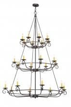 Meyda White 151278 - 60"W Estrella 24 LT Three Tier Chandelier