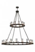 Meyda White 153513 - 60" Wide Loxley 28 Light Two Tier Chandelier